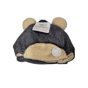 NWT Wool Winter Hat & Mitten Set, 12-24 mo, NEW Baby Toddler Gray w/ Cream Linin